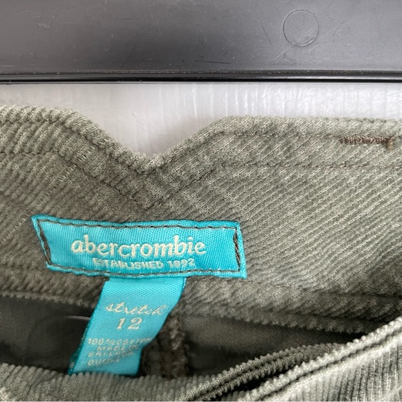 Abercrombie Girls Army Green Corduroy Crop Pants Size 12 NWT Fall Winter - Picture 5 of 5